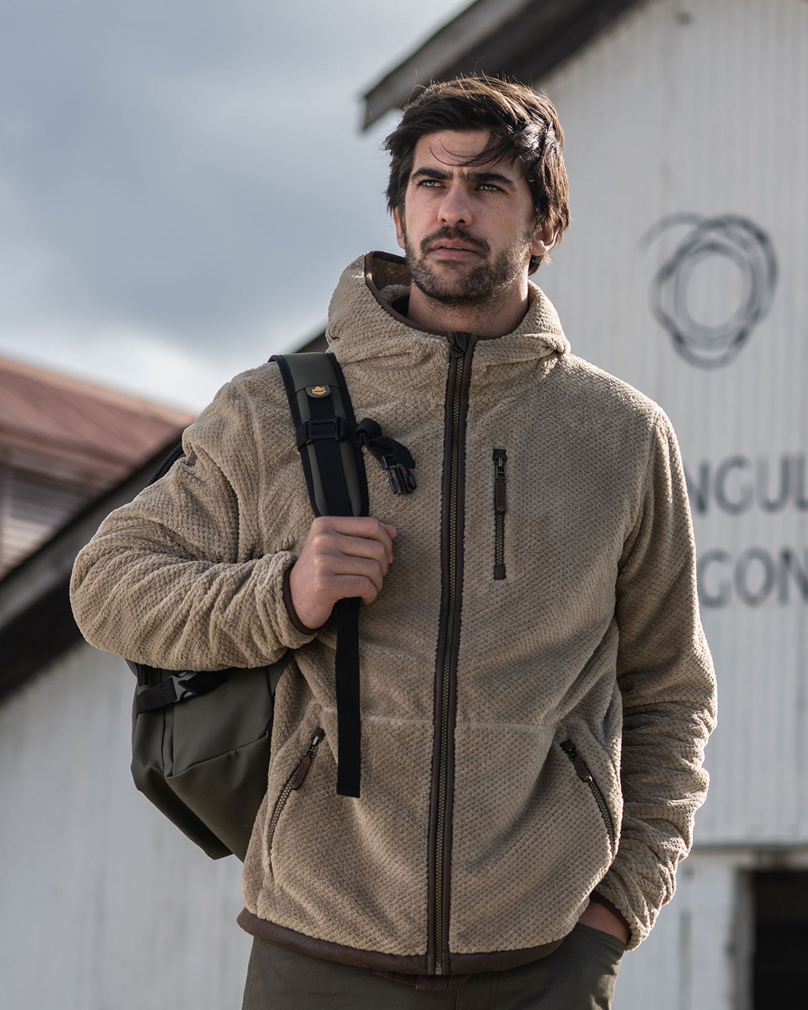 Short Fleece Eco Rasbar Hoodie Hombre